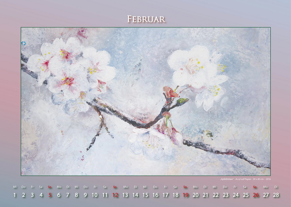 Apfelblüte - Blumen in Acryl - Kalender © Katharina Hansen-Gluschitz
