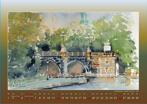 Lombardsbrücke - Mein Hamburg - Kalender © Katharina Hansen-Gluschitz