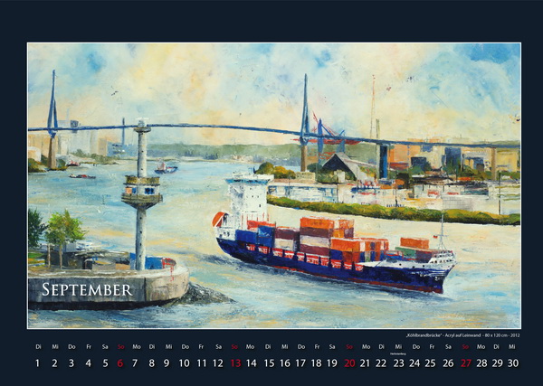 Der Köhlbrand - Hamburger Hafen - Kalender © Katharina Hansen-Gluschitz
