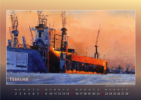 Lichtpunkt Elbedock II - Hamburger Hafen - Kalender © Katharina Hansen-Gluschitz
