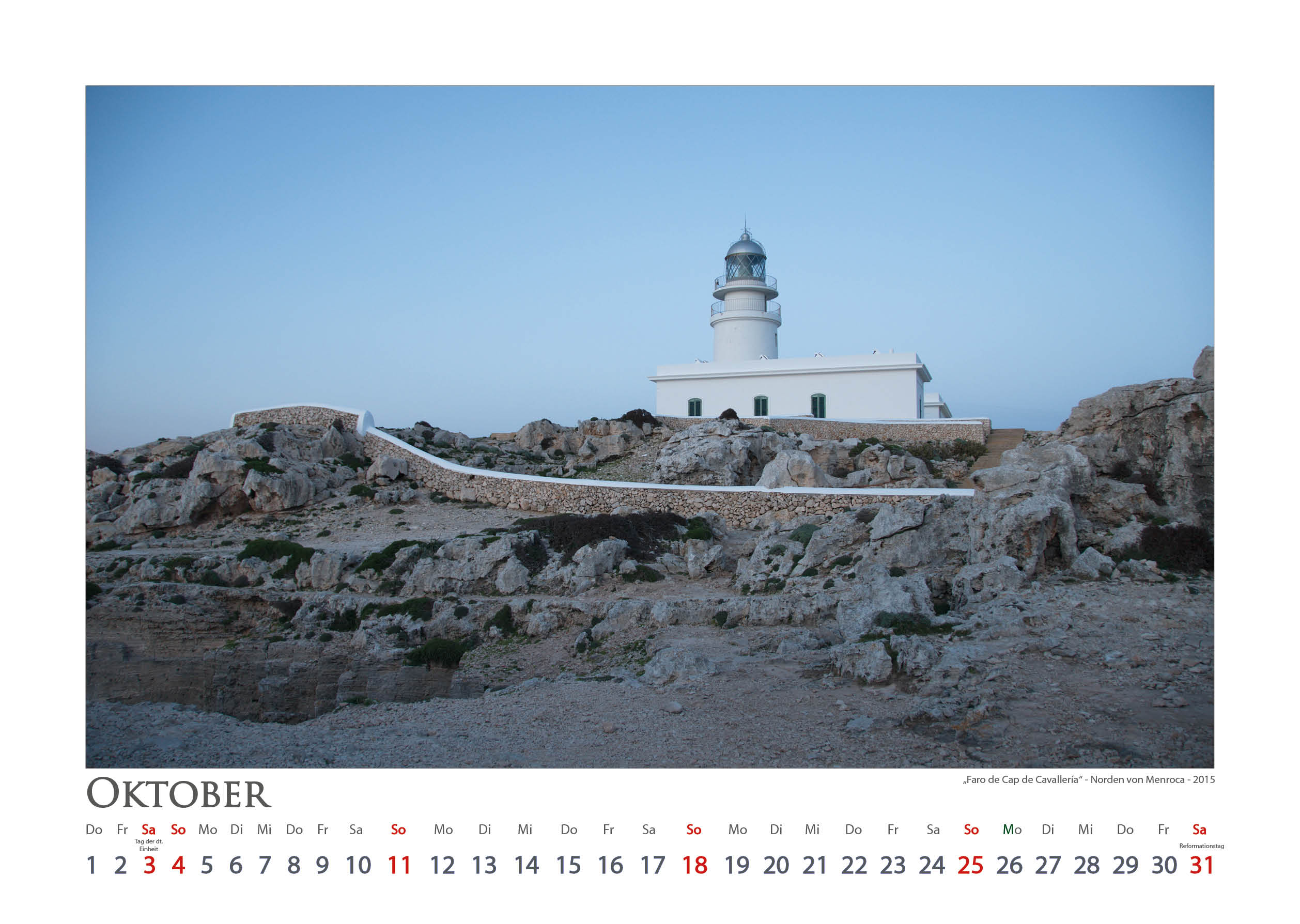 Faro Cap Cavalleria - Leuchttürme - Kalender 2020 © Katharina Hansen-Gluschitz