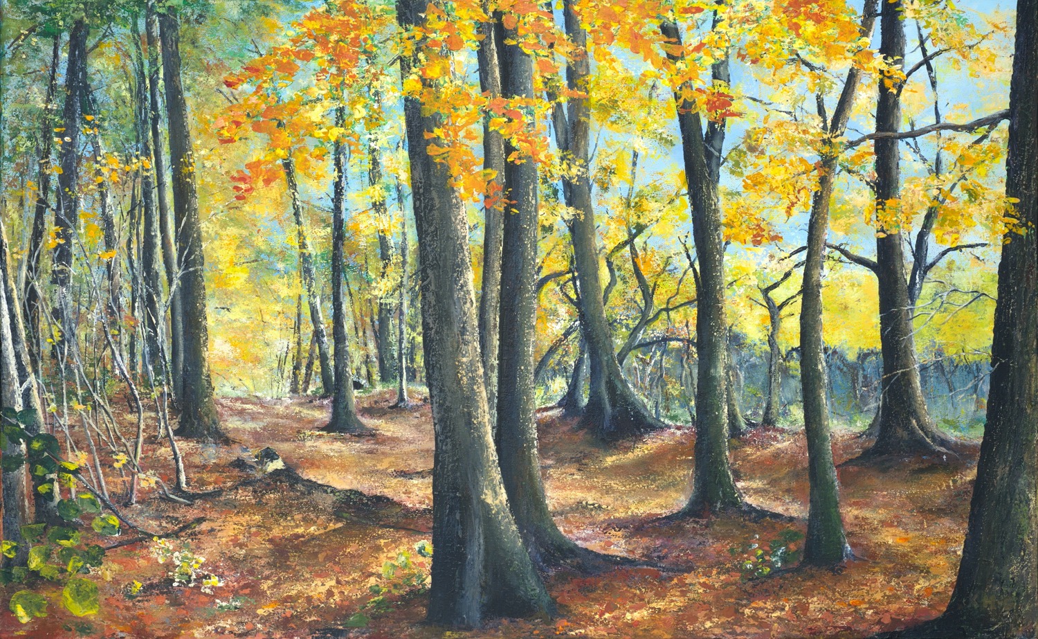 Zauber des Herbstwaldes - Acryl auf Leinwand - 80 x 130 cm © Katharina Hansen-Gluschitz