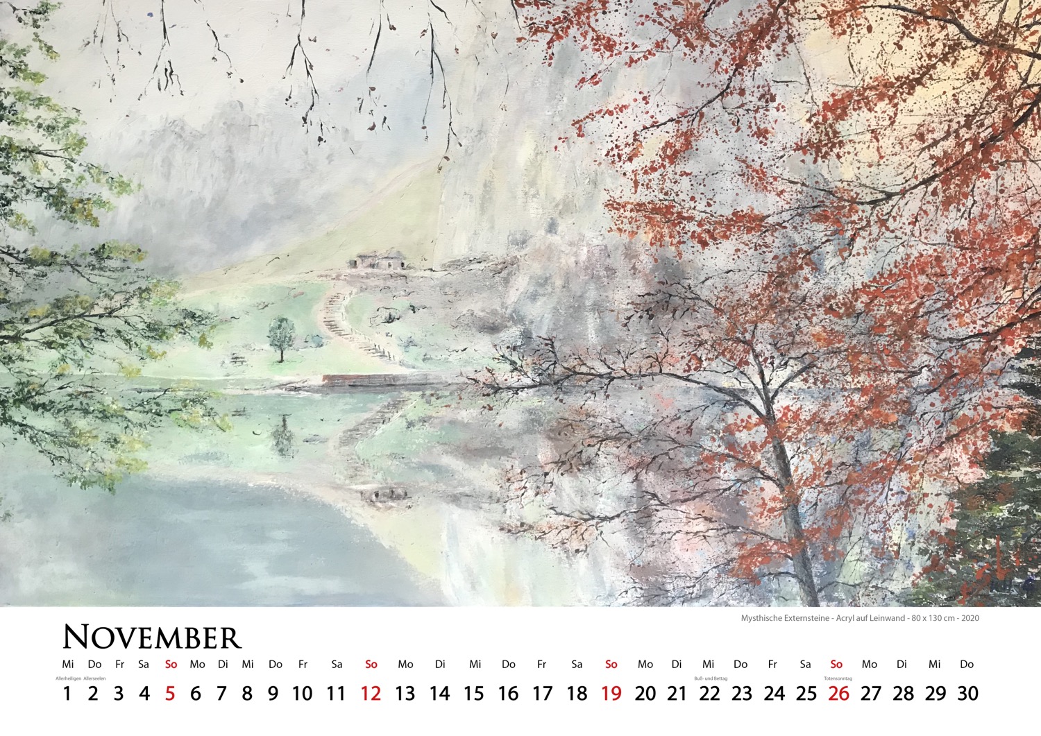 2023 Kalender Landschaften - November - Mysthische Externsteine © Katharina Hansen-Gluschitz