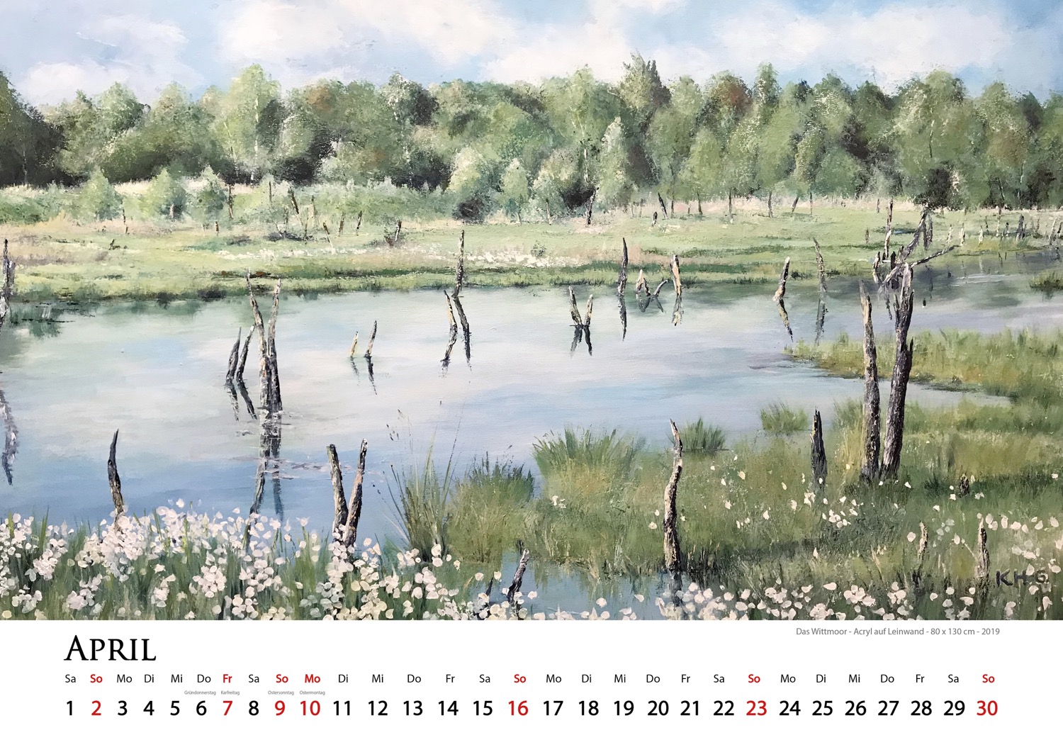 2023 Kalender Landschaften - April - Das Wittmoor © Katharina Hansen-Gluschitz