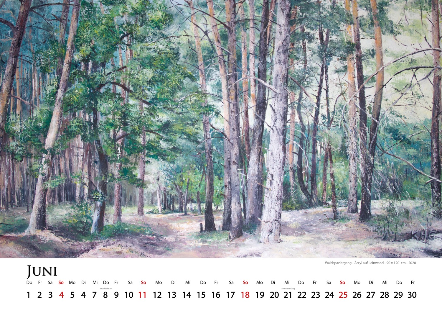 2023 Kalender Landschaften - Juni - Waldspaziergang © Katharina Hansen-Gluschitz