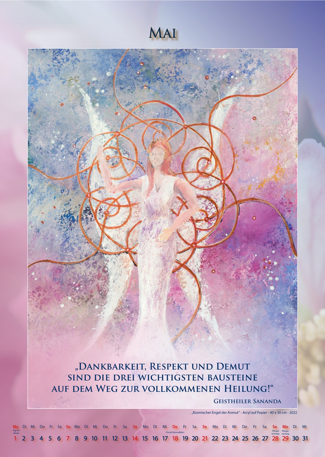 Kosmischer Engel der Anmut - Kalender - Mai 2023 © Katharina Hansen-Gluschitz - Zitat: Geistheiler-Sananda.net