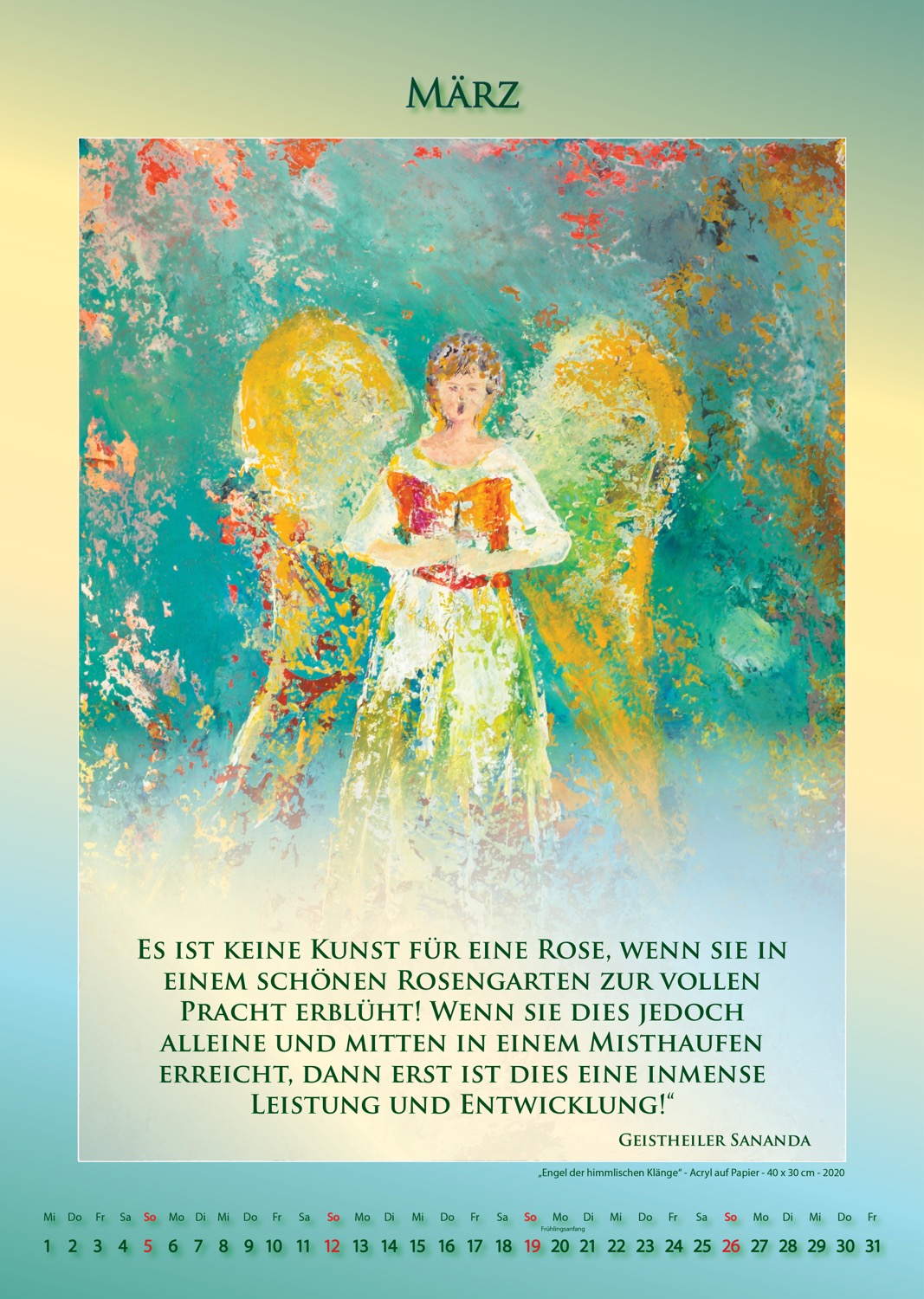 Engel der Himmlischen Klänge - Kalender - März 2023 © Katharina Hansen-Gluschitz - Zitat: Geistheiler-Sananda.net